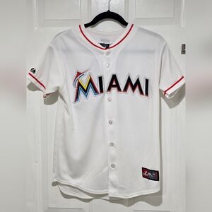 Majestic  Marlins Staton Jersey #27  Women's Size L